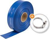 Platte waterslang budget | Incl. slangklem | Rol 20 meter | Ø 51 mm | Compact & UV-bestendig