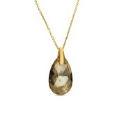 Golden Drop Ketting met Champagne Kristal