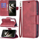 Samsung Galaxy S22 Hoesje - MobyDefend Wallet Book Case Met Koord - Rood - GSM Hoesje - Telefoonhoesje Geschikt Voor: Samsung Galaxy S22