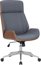 Chaise de bureau Clp Varel - Simili cuir - Noyer/gris