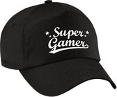 Super gamer cadeau pet / baseball cap zwart voor dames en heren - cadeau pet gamer