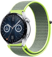 Strap-it Nylon smartwatch bandje - geschikt voor Huawei Watch GT / GT 2 / GT 3 / GT 3 Pro 46mm / GT 4 46mm / GT 2 Pro / GT Runner / Watch 3 - Pro / Watch 4 (Pro) / Watch Ultimate - fluoriserend