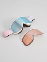 Skibril dames wit roze - EXTRA LENS - MAGNETRON Chick - valentijn cadeautje voor haar