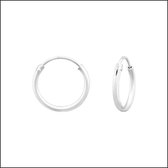 Aramat jewels ® - Basis oorringetjes mat zilver 12x1.2mm 925 zilver