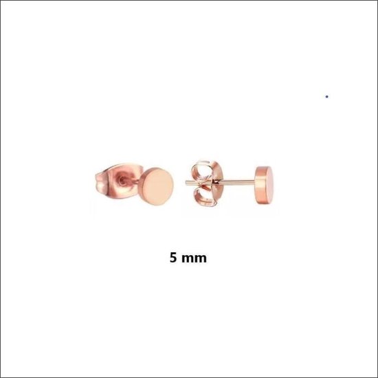 Aramat jewels ® - Oorbellen 5mm rosékleurig zweerknopjes rond chirurgisch staal