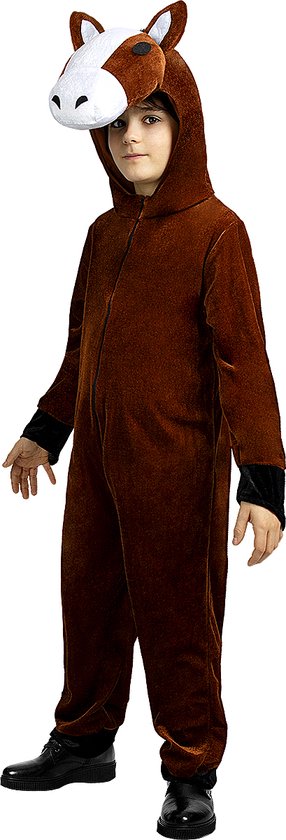 FUNIDELIA Paarden Kostuum voor kinderen - Paarden Onesie - Maat: 122 - 134 cm