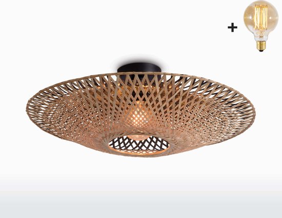 Plafondlamp - KALIMANTAN - Bamboe - Spiegel LED-lamp