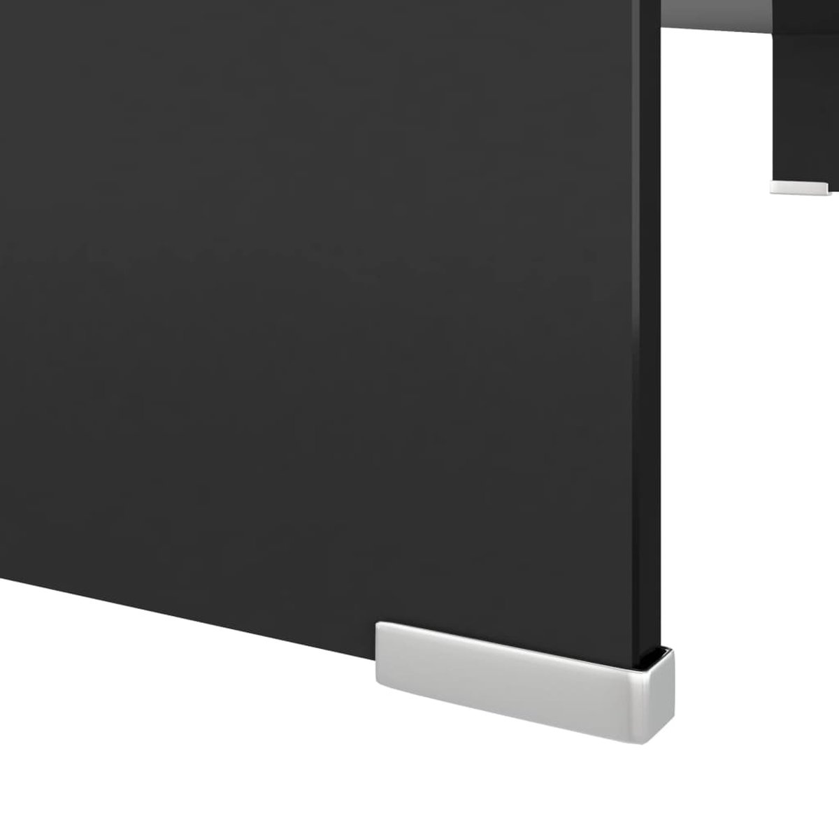 Meuble TV- Support Etagère en Verre pour Rehausseur moniteur d'ordinateur  téléviseur 120 x 30 x 13 cm Noir