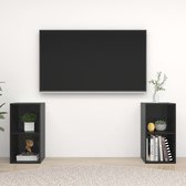 Decoways - Tv-meubelen 2 stuks 72x35x36,5 cm spaanplaat hoogglans zwart