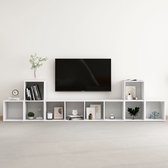 Decoways - 5-delige Tv-meubelset spaanplaat wit