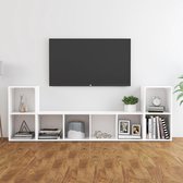 Decoways - 3-delige Tv-meubelset spaanplaat wit