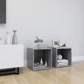 Decoways - Tv-meubelen 2 stuks 37x35x37 cm spaanplaat betongrijs