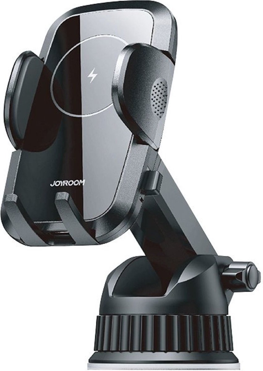 Joyroom Auto Telefoonhouder Qi Oplader 15W Uitschuifbare Arm voor Dashboard en Voorruit Zwart