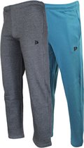 2-Pack Donnay Joggingbroek rechte pijp - Sportbroek - Heren - Maat XXL - Charcoal-marl/Vintage blue