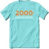 2000 Limited Edition T-Shirt | Goud - Zilver | Grappig Verjaardag en Feest Cadeau Shirt | Dames - Heren - Unisex | Tshirt Kleding Kado | - Licht Blauw - XL