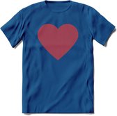 Valentijn Hart T-Shirt | Grappig Valentijnsdag Cadeautje voor Hem en Haar | Dames - Heren - Unisex | Kleding Cadeau | - Donker Blauw - L