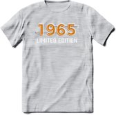 1965 Limited Edition T-Shirt | Goud - Zilver | Grappig Verjaardag en Feest Cadeau Shirt | Dames - Heren - Unisex | Tshirt Kleding Kado | - Licht Grijs - Gemaleerd - 3XL