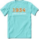 1934 Limited Edition T-Shirt | Goud - Zilver | Grappig Verjaardag en Feest Cadeau Shirt | Dames - Heren - Unisex | Tshirt Kleding Kado | - Licht Blauw - XXL