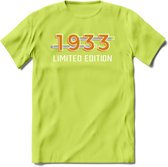 1933 Limited Edition T-Shirt | Goud - Zilver | Grappig Verjaardag en Feest Cadeau Shirt | Dames - Heren - Unisex | Tshirt Kleding Kado | - Groen - XXL