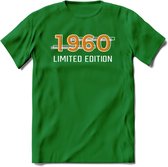 1960 Limited Edition T-Shirt | Goud - Zilver | Grappig Verjaardag en Feest Cadeau Shirt | Dames - Heren - Unisex | Tshirt Kleding Kado | - Donker Groen - XL