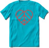 Valentijn Hart T-Shirt | Grappig Valentijnsdag Cadeautje voor Hem en Haar | Dames - Heren - Unisex | Kleding Cadeau | - Blauw - 3XL