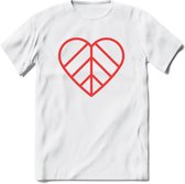 Valentijn Hart T-Shirt | Grappig Valentijnsdag Cadeautje voor Hem en Haar | Dames - Heren - Unisex | Kleding Cadeau | - Wit - 3XL