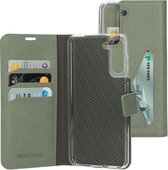 Samsung Galaxy S21FE Hoesje - Mobiparts - Classic Wallet Serie - Kunstlederen Bookcase - Stone Green - Hoesje Geschikt Voor Samsung Galaxy S21FE