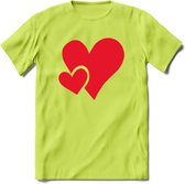 Valentijn Hart T-Shirt | Grappig Valentijnsdag Cadeautje voor Hem en Haar | Dames - Heren - Unisex | Kleding Cadeau | - Groen - XXL