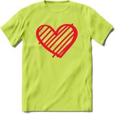 Valentijn Hart T-Shirt | Grappig Valentijnsdag Cadeautje voor Hem en Haar | Dames - Heren - Unisex | Kleding Cadeau | - Groen - XL