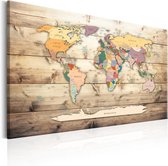 Schilderij - World Map: Colourful Continents.