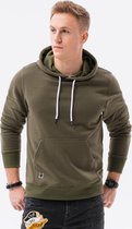 Hoodie - heren - effen - basic - Kaki - Olive