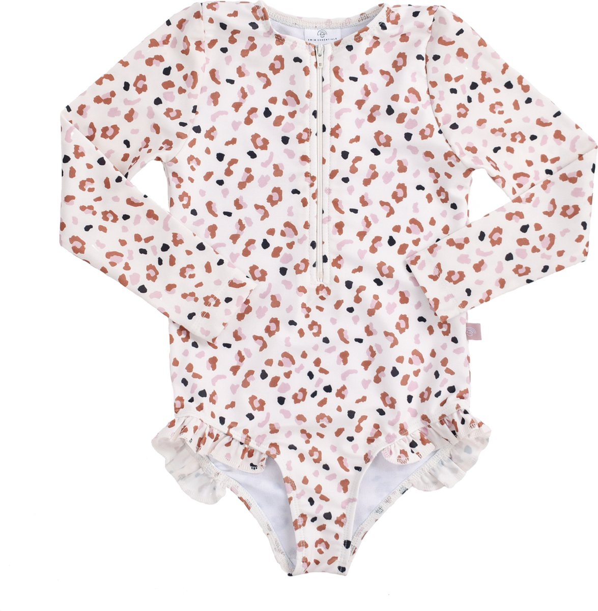 Swim Essentials UV Badpak Meisjes Met Lange Mouwen - Kaki - Leopard — afbeelding 14