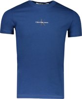 Calvin Klein T-shirt Blauw Aansluitend - Maat L - Heren - Lente/Zomer Collectie - Katoen