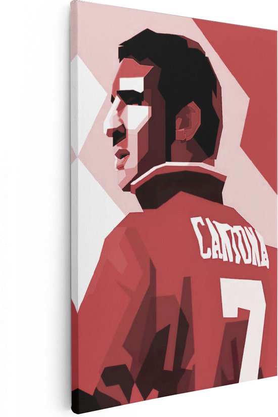 Artaza Canvas Schilderij Voetbalspeler Éric Cantona bij Manchester United - 20x30 - Klein - Foto Op Canvas - Canvas Print