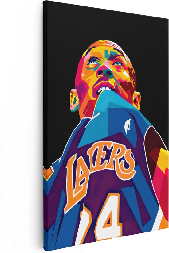 Artaza Canvas Schilderij Kobe Bryant bij de Lakers - 60x90 - Foto Op Canvas - Wanddecoratie