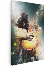 Artaza Canvas Schilderij Slash met zijn Gitaar - Saul Hudson - 20x30 - Klein - Foto Op Canvas - Canvas Print