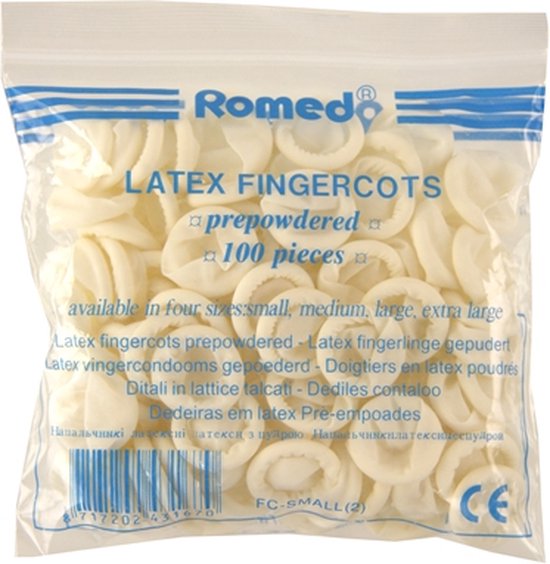 Romed VingerCondooms Latex - Large - 100 stuks