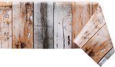 Raved Tafelzeil Planken Hout  140 cm x  320 cm - Bruin - PVC - Afwasbaar