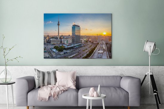 Tableau sur toile Vue de la place Alexanderplatz à Berlin, Allemagne - 120x80 cm - Décoration murale Art
