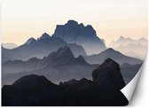 Trend24 - Behang - Bergen In De Mist - Behangpapier - Fotobehang Natuur - Behang Woonkamer - 450x315 cm - Incl. behanglijm