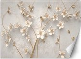 Trend24 - Behang - Bloemen Op Takken - Vliesbehang - Fotobehang 3D - Behang Woonkamer - 150x105 cm - Incl. behanglijm