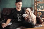 It's Not Drinking Alone If The Dog Is Home T-Shirt, Gift For Dog Lovers, Funny Dog T-Shirt, Dog Owners Tee, Unisex Soft Style T-Shirt, D001-078B, M, Zwart