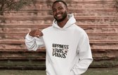 Happiness Has Paws Hoodie, Grappige Unisex Hoodies Voor Hondenbezitters, Leuke Cadeau Hoodies, Uniek Ontwerp Voor Hondenliefhebbers, D004-069W, M, Wit