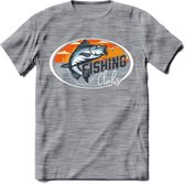 Fishing - Vissen T-Shirt | Grappig Verjaardag Vis Hobby Cadeau Shirt | Dames - Heren - Unisex | Tshirt Hengelsport Kleding Kado - Donker Grijs - Gemaleerd - XL