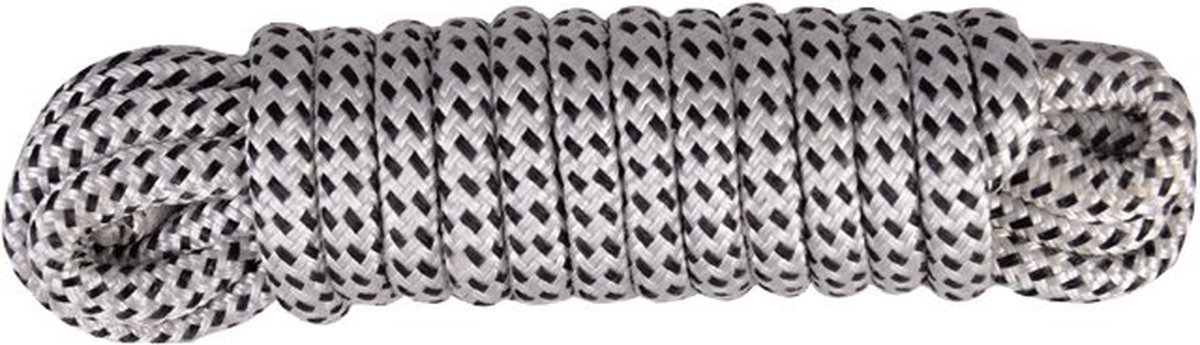 Landvast polyester/pp wit/zwart 14mm 10m Talamex Touw