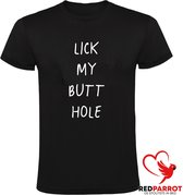 Lick my butt hole Heren  t-shirt | seks | lik mijn poepgat |  Zwart