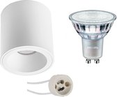 Opbouwspot Set - Primux Cliron Pro - GU10 Fitting - Opbouw Rond - Mat Wit - Verdiept - Ø90mm - Philips - MASTER 927 36D VLE - 4.9W - Warm Wit 2200K-2700K - DimTone Dimbaar