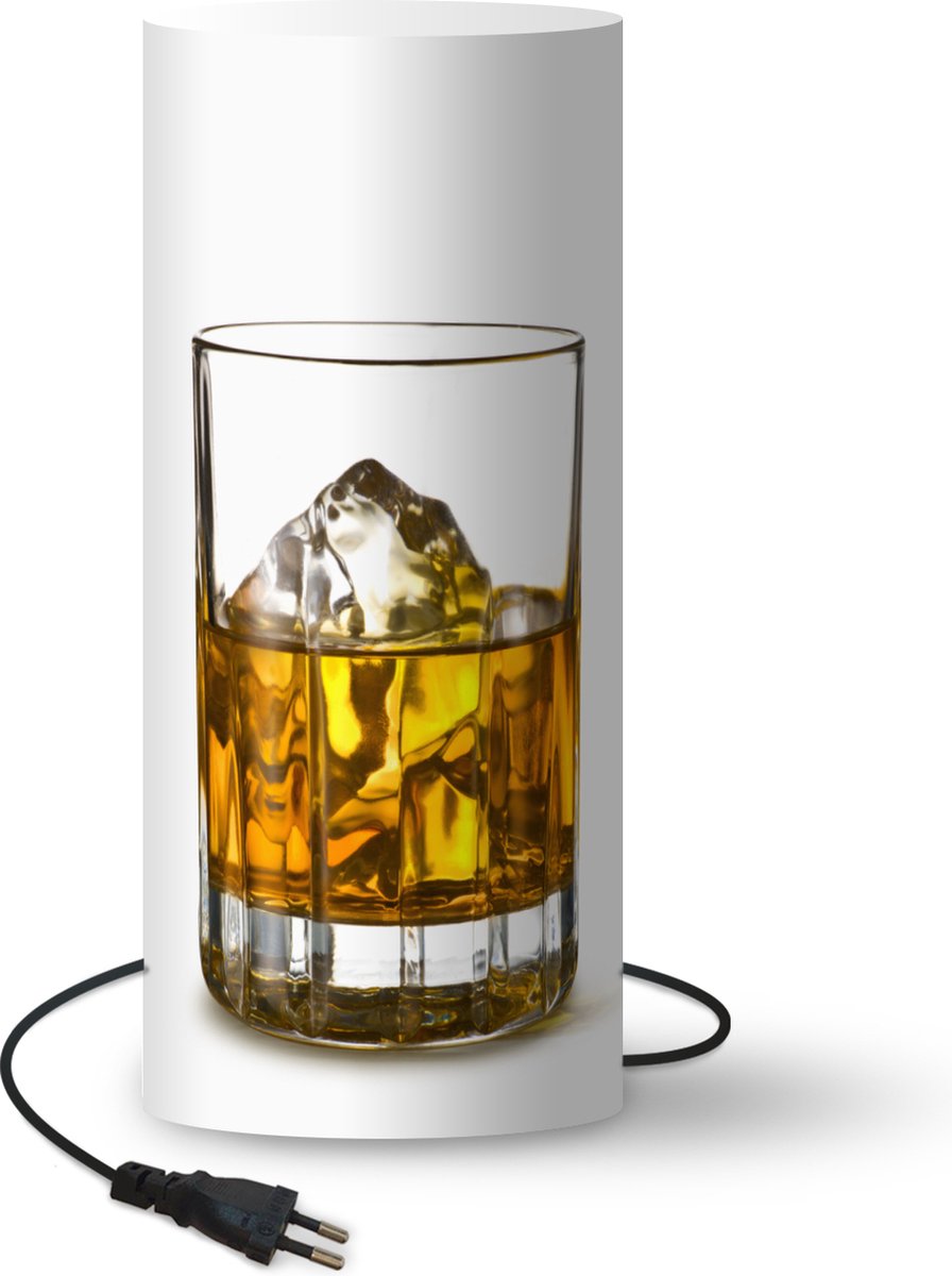 Lamp - Nachtlampje - Tafellamp slaapkamer - Cocktail glas gevuld met whisky - 54 cm hoog - Ø22.9 cm - Inclusief LED lamp