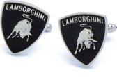 Manchetknopen - Lamborghini Automerk Wit Zwart