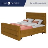 Luna Bedden - Boxspring Skye - 200x200 Compleet Goud 3 Balken Bed